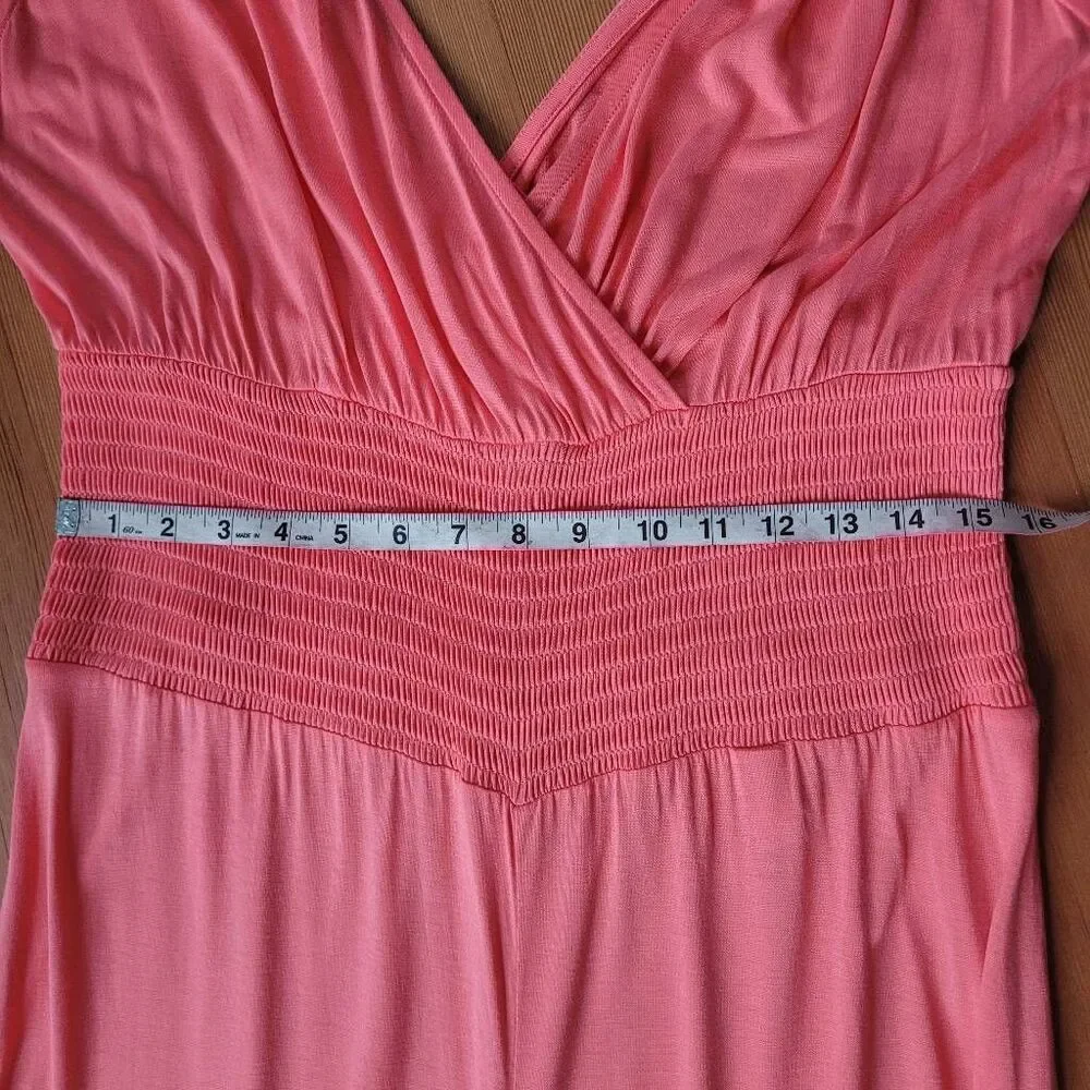 NWT lascana jumpsuit sleeveless wide leg salmon size 14 summer beachy‎